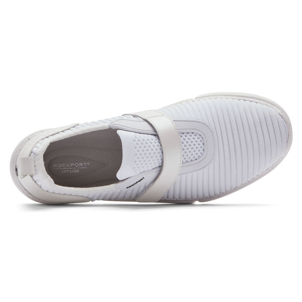 Zapatillas Rockport Mujer Mexico - R-Evolution Instep Strap Blancos - XOBCU4781